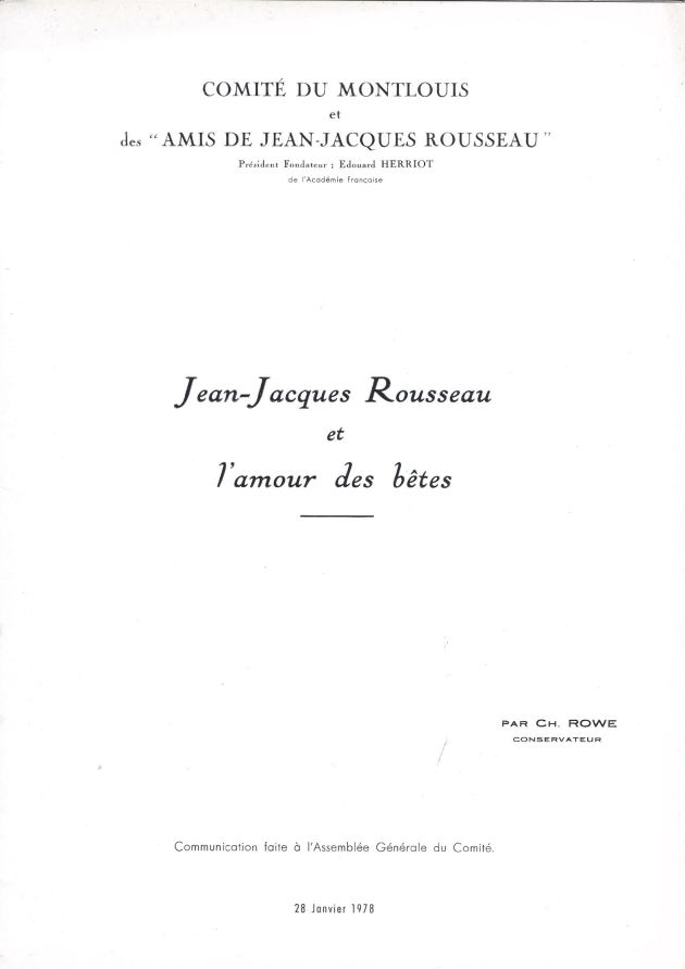 Rousseau et l'amour des bêtes
